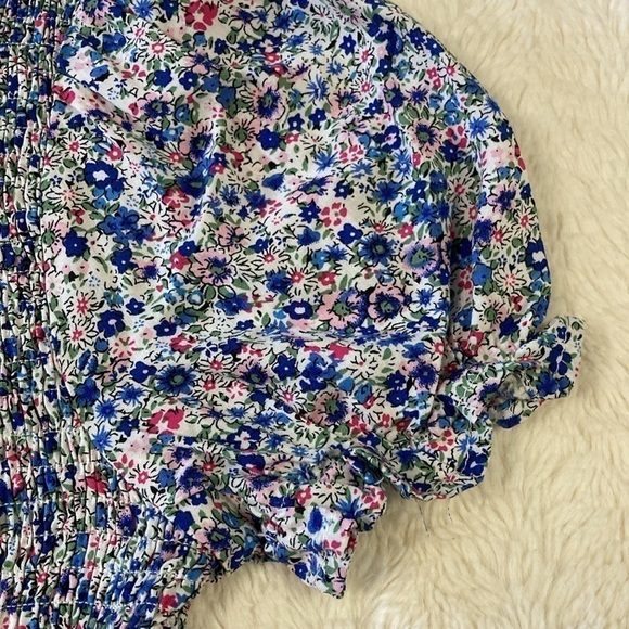 Edit by Nine puff sleeve smocked mini dress NWT blue floral - Picture 7 of 13